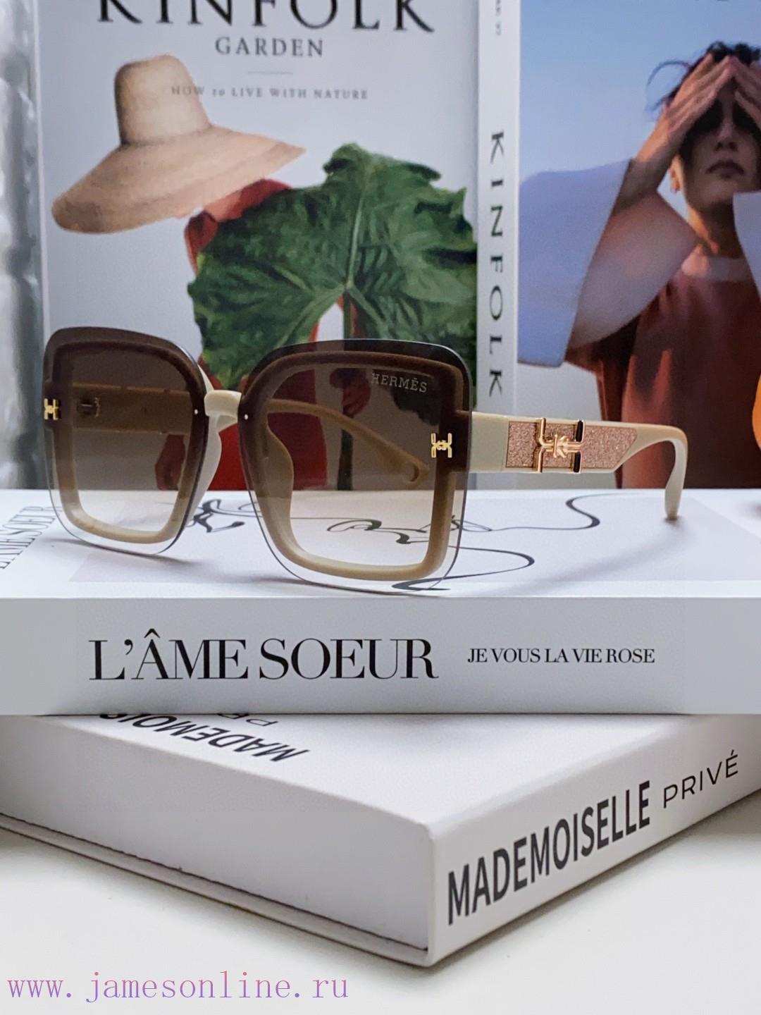Hermes Women's Sunglasses UV resistant Round Face Large Frame Sunglasses 2024 New Large Face1mj8qwac