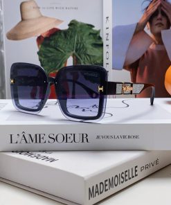 Hermes Women's Sunglasses UV resistant Round Face Large Frame Sunglasses 2024 New Large Face5af12smo