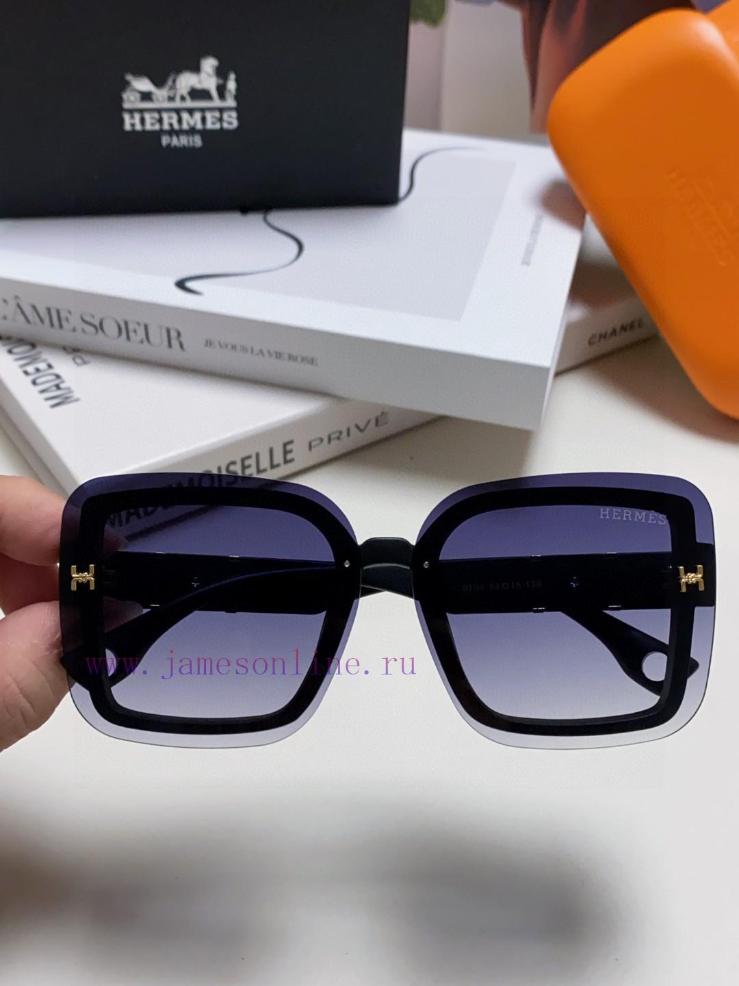 Hermes Women's Sunglasses UV resistant Round Face Large Frame Sunglasses 2024 New Large Face5af12smo - Image 5