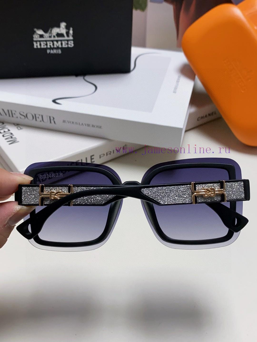 Hermes Women's Sunglasses UV resistant Round Face Large Frame Sunglasses 2024 New Large Face5af12smo - Image 6