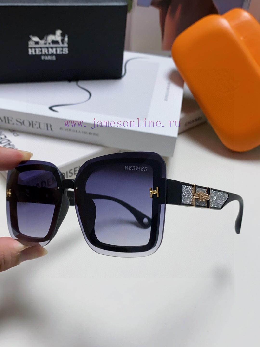 Hermes Women's Sunglasses UV resistant Round Face Large Frame Sunglasses 2024 New Large Face5af12smo - Image 7