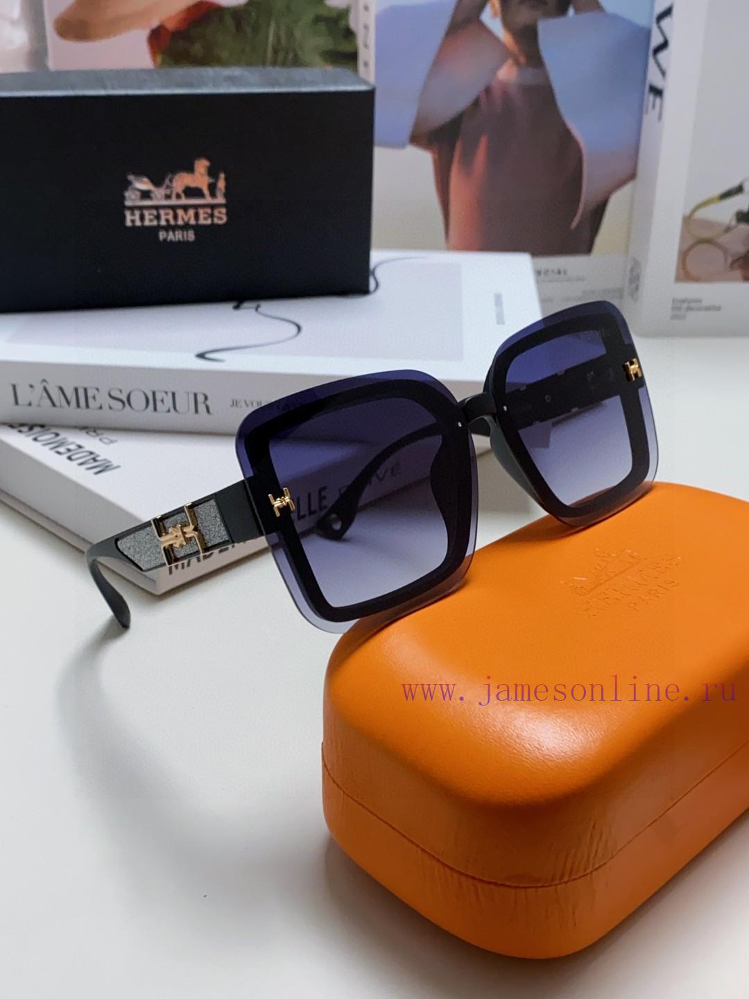 Hermes Women's Sunglasses UV resistant Round Face Large Frame Sunglasses 2024 New Large Face5af12smo - Image 9