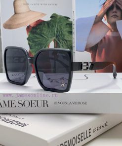 Hermes Sunglasses for Women 2024 New Square Frame Round Face Look Slim Anti UV Sunglasses Pr6kmmz56b