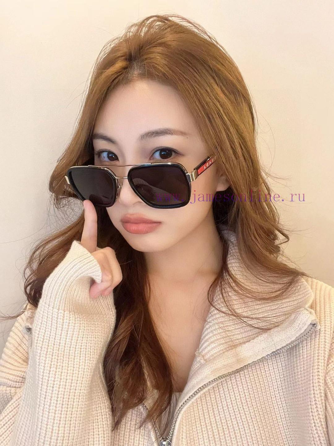Prada 2024 New Trendy Sunglasses, UV resistant Pilot Sunglasses, Driving Fashion Toad Glassehspkl3tv