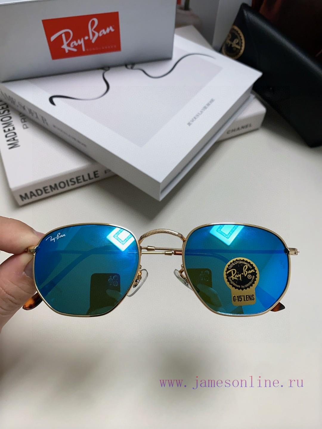 RAYBAN RB3548 flat glass lens polygonal frame dazzling trendy sunglasses, unisex size 51-21<8vomjh5d - Image 5