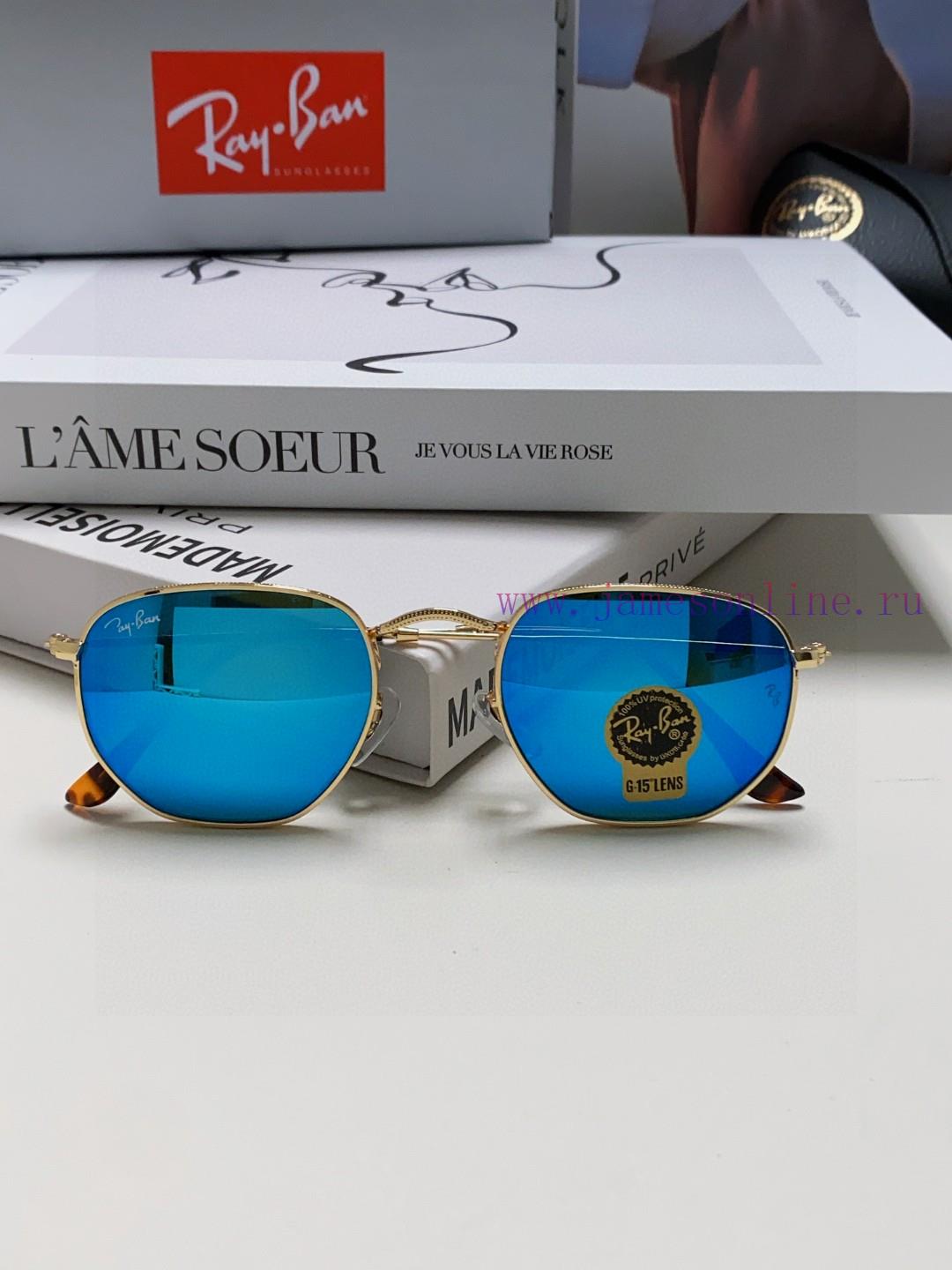 RAYBAN RB3548 flat glass lens polygonal frame dazzling trendy sunglasses, unisex size 51-21<8vomjh5d - Image 8