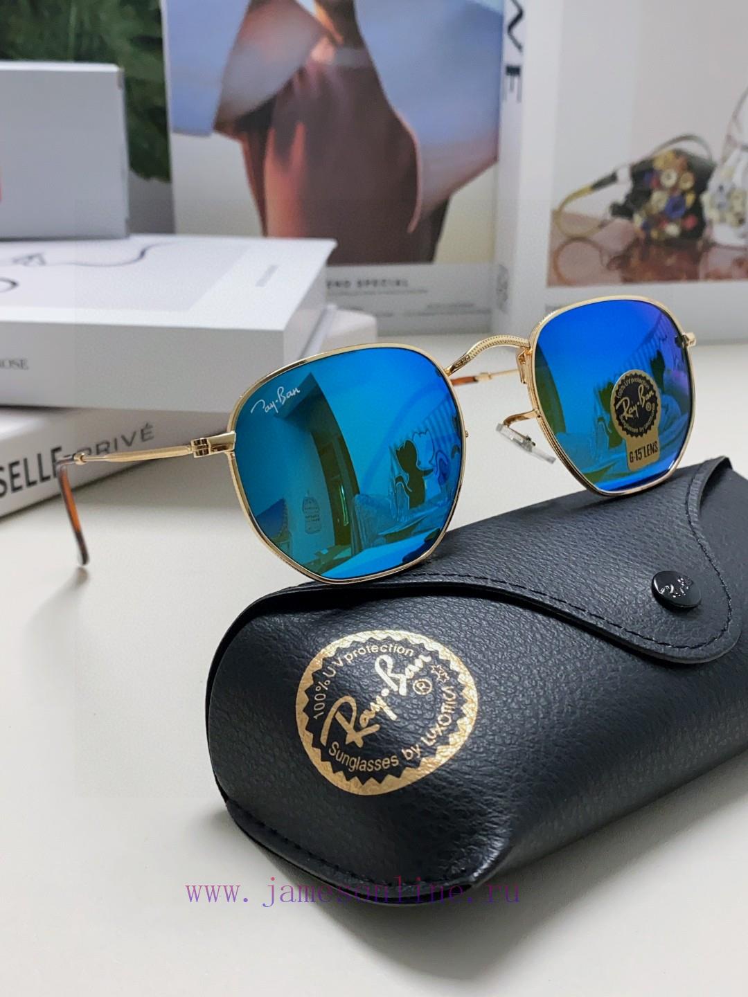 RAYBAN RB3548 flat glass lens polygonal frame dazzling trendy sunglasses, unisex size 51-21<8vomjh5d - Image 9