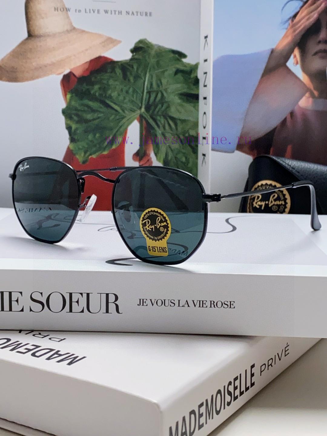 RAYBAN RB3548 flat glass lens polygonal frame dazzling trendy sunglasses, unisex size 51-21<egvq6nnp - Image 2