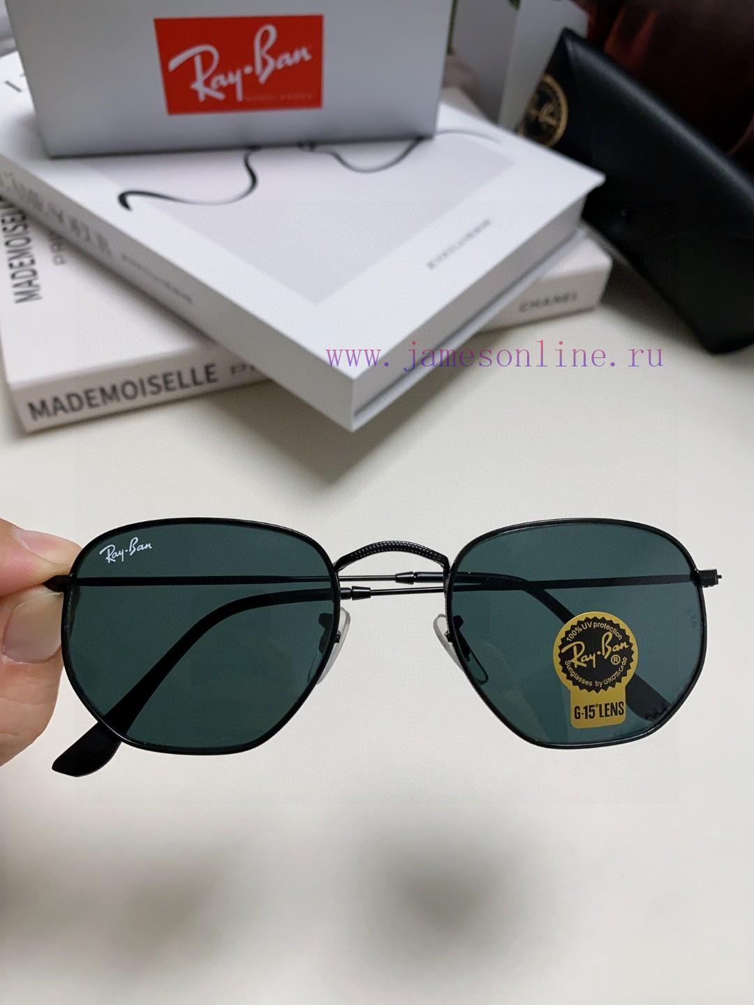 RAYBAN RB3548 flat glass lens polygonal frame dazzling trendy sunglasses, unisex size 51-21<egvq6nnp - Image 5
