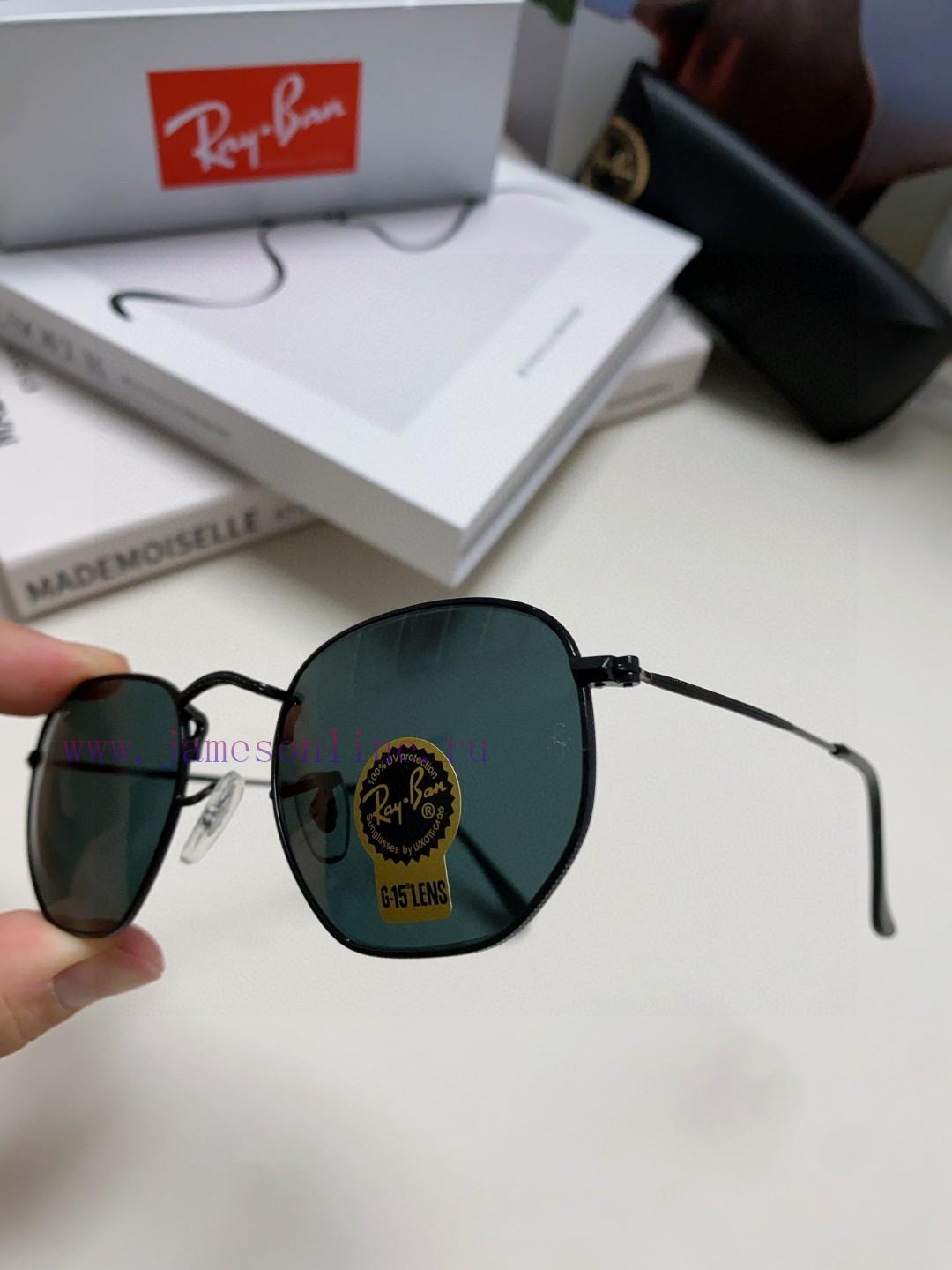 RAYBAN RB3548 flat glass lens polygonal frame dazzling trendy sunglasses, unisex size 51-21<egvq6nnp - Image 7