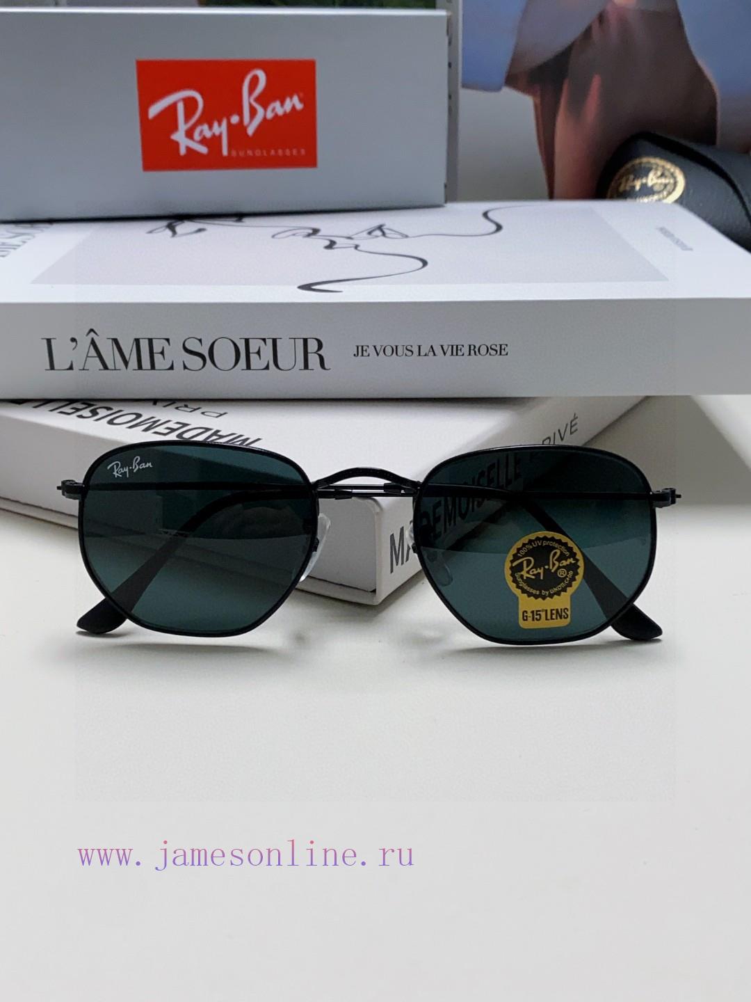 RAYBAN RB3548 flat glass lens polygonal frame dazzling trendy sunglasses, unisex size 51-21<egvq6nnp - Image 8