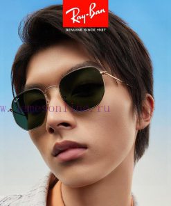 RAYBAN RB3548 flat glass lens polygonal frame dazzling trendy sunglasses, unisex size 51-21<e2areoxk