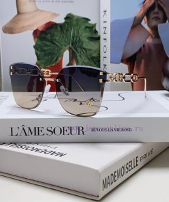 Lv Louis Vuitton 2024 new frameless cut letter style high-end printed women's sunglasses formbs52bb9