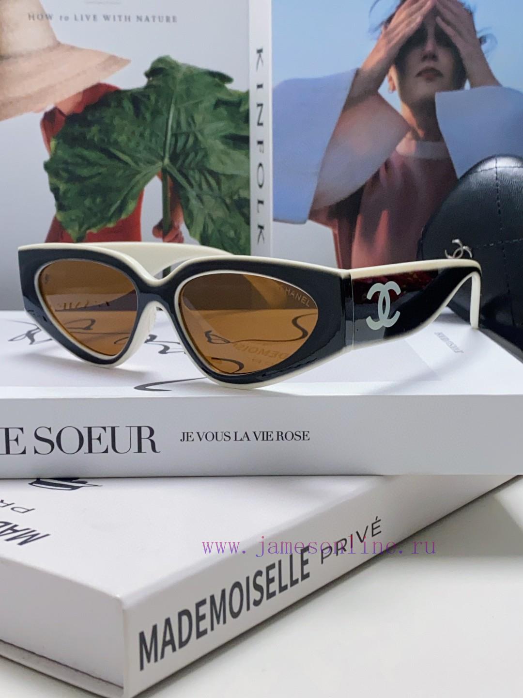 Chanel 2024 new sunglasses cat eye sunglasses narrow frame women's Korean version 24SS frame3augdfcg - Image 4