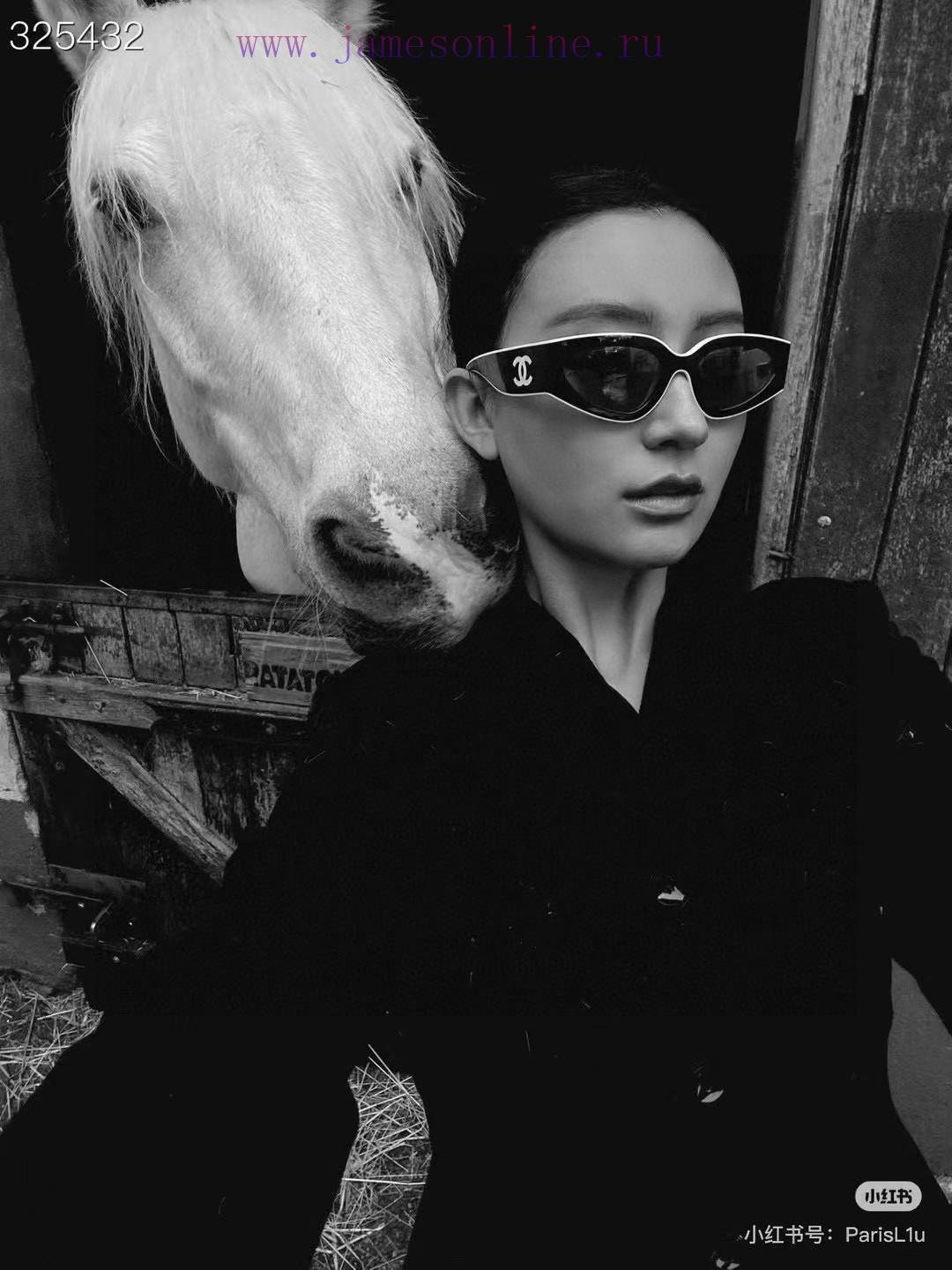 Chanel 2024 new sunglasses cat eye sunglasses narrow frame women's Korean version 24SS frame6hpz17ll