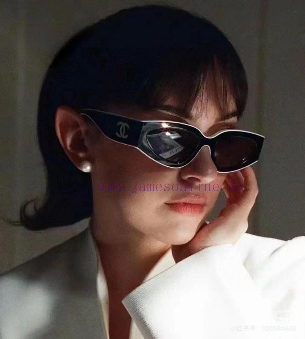 Chanel 2024 new sunglasses cat eye sunglasses narrow frame women's Korean version 24SS frame6hpz17ll - Image 3