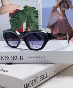 MiuMiu 2024 new cat eye navy blue polyhedral element sunglasses with UV protection TR materifra58pmn