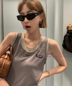 MIUMIU Diamond Frame Cutting Technology Face Versatile Cat Eye Women's Sunglasses Fashion Cazdktznml