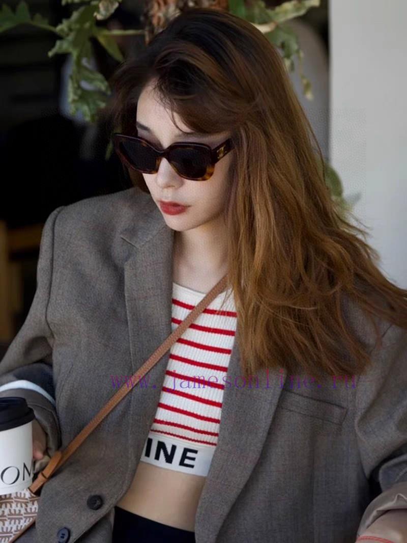 Celine Xiaohongshu, internet celebrity, round frame sunglasses, Triumphal Arch glasses, fashp2yahi58