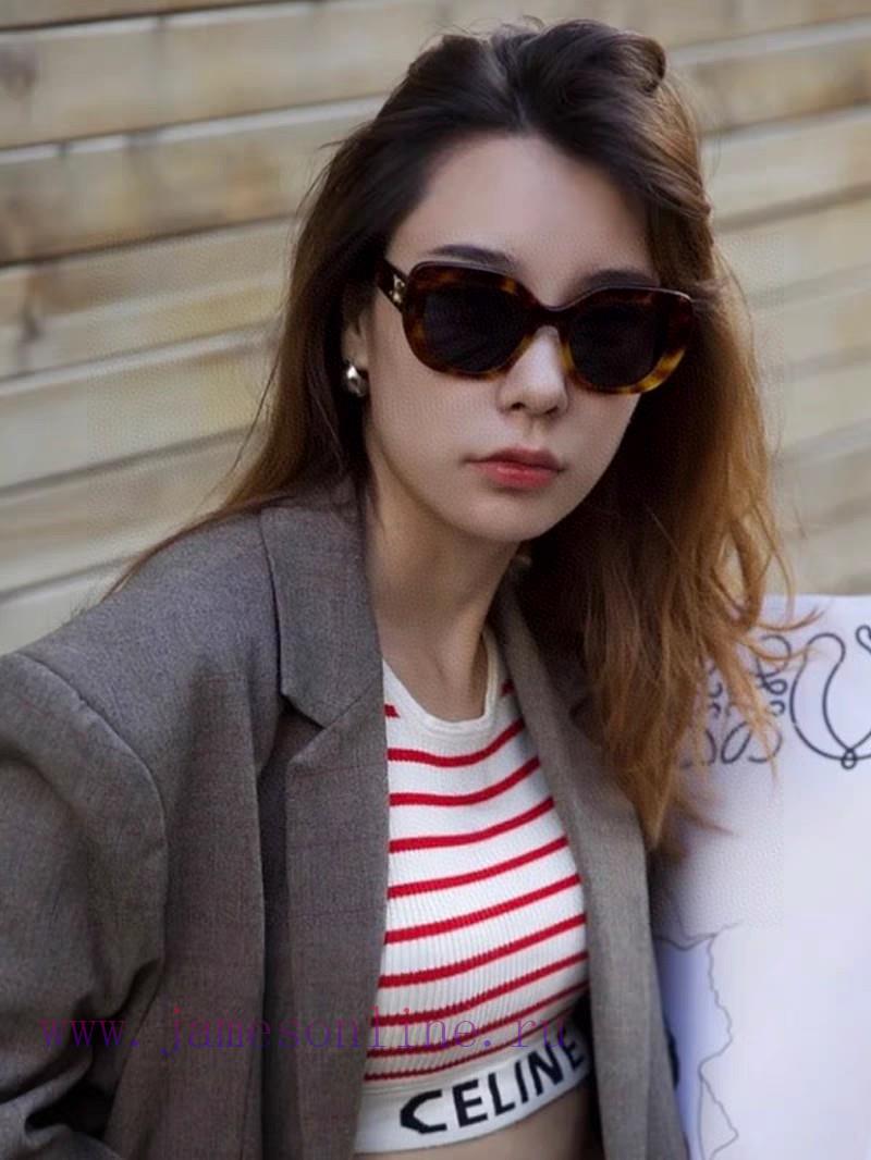 Celine Xiaohongshu, internet celebrity, round frame sunglasses, Triumphal Arch glasses, fashp2yahi58 - Image 3