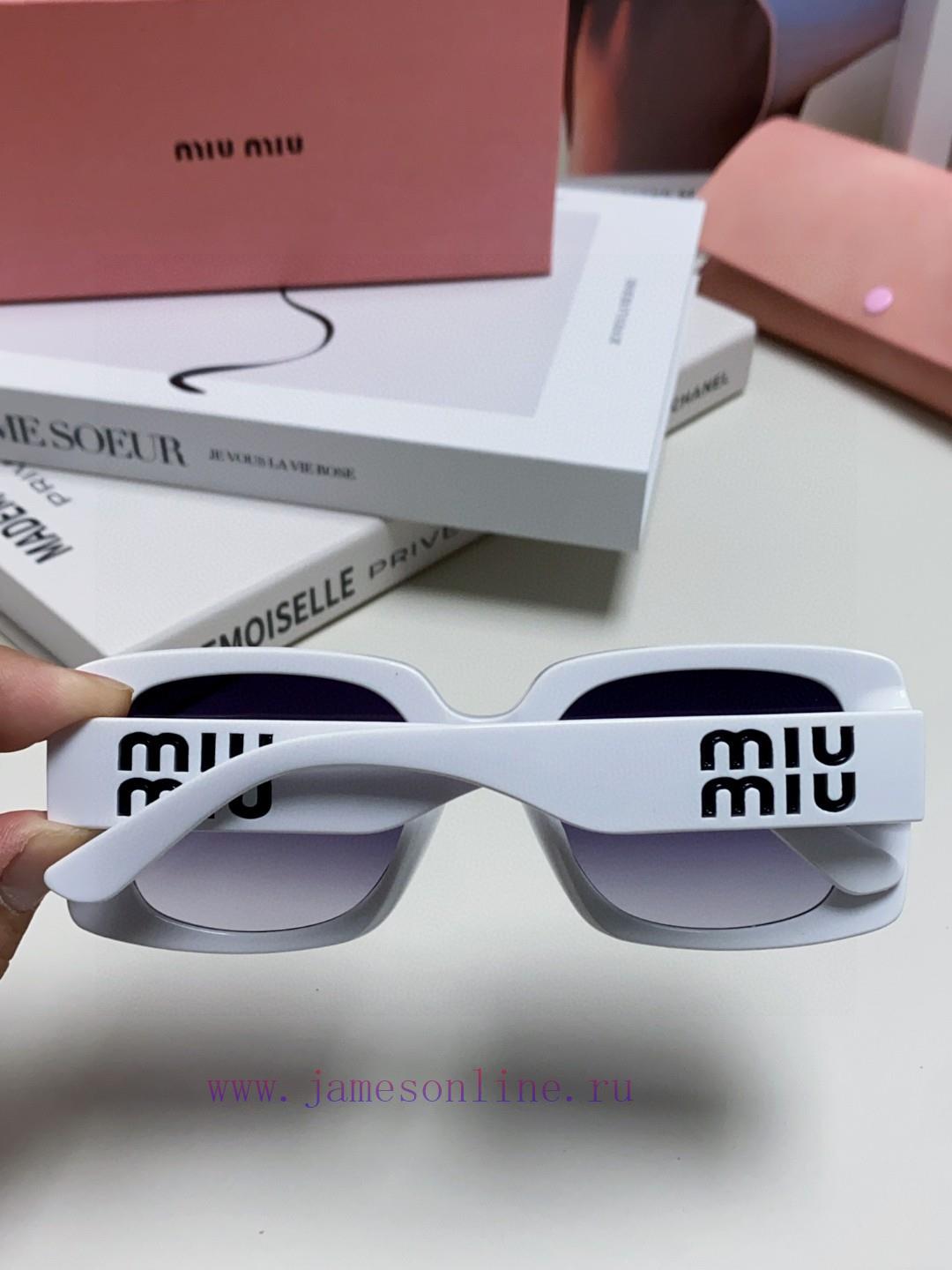 MiuMiu Misu 2024 New Large Frame Square Sunglasses European and American Millennium Hot Girlqd7m2p1v - Image 6