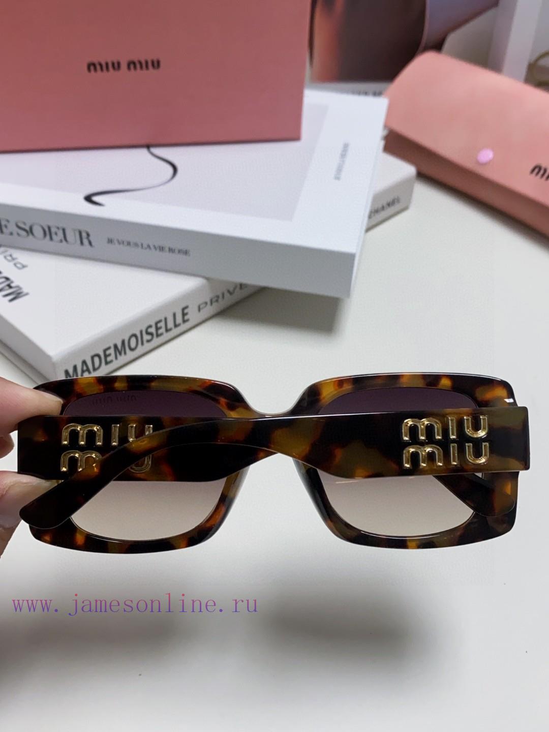 MiuMiu Misu 2024 New Large Frame Square Sunglasses European and American Millennium Hot Girlr18qs7gl - Image 6
