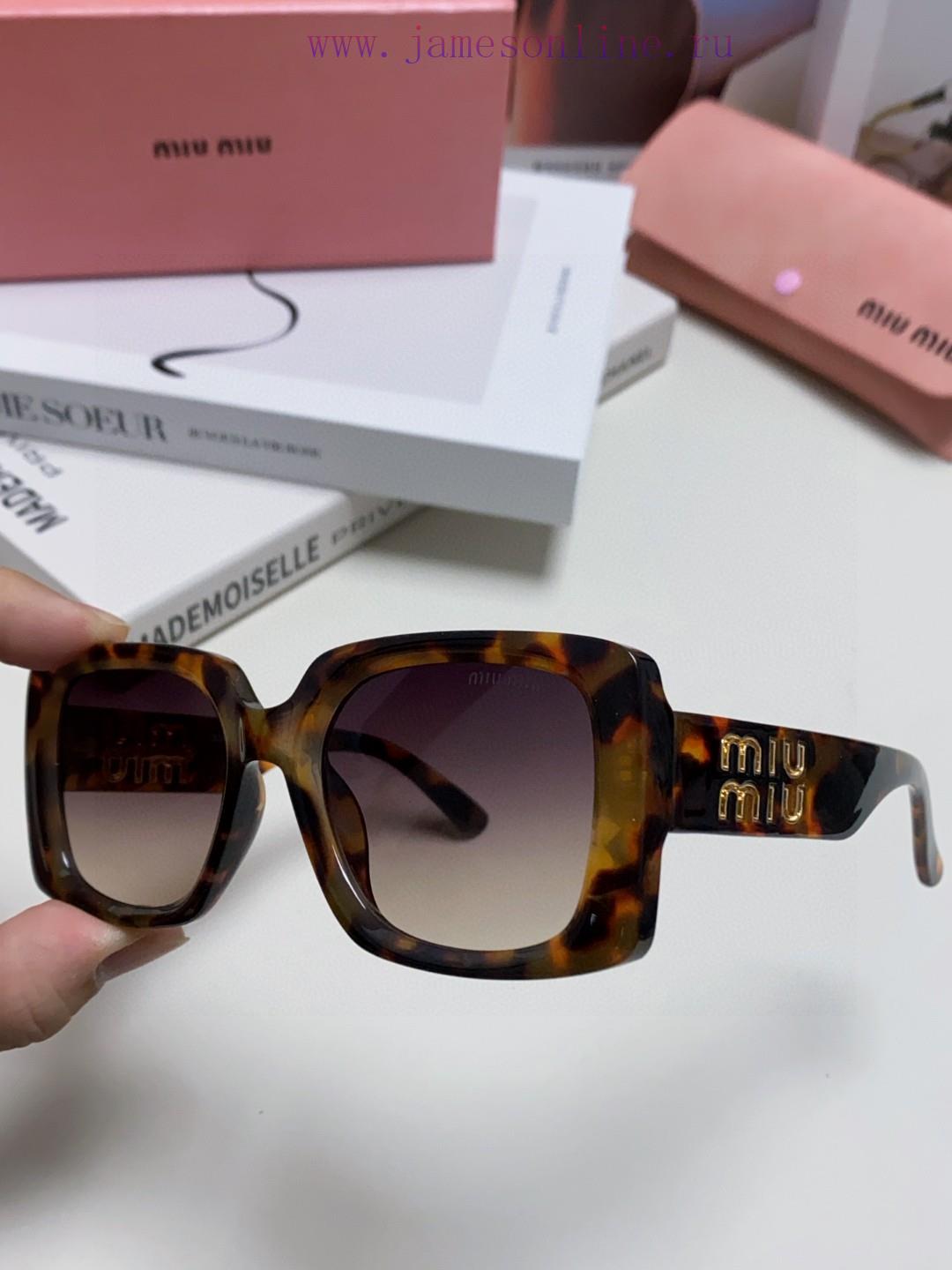 MiuMiu Misu 2024 New Large Frame Square Sunglasses European and American Millennium Hot Girlr18qs7gl - Image 7