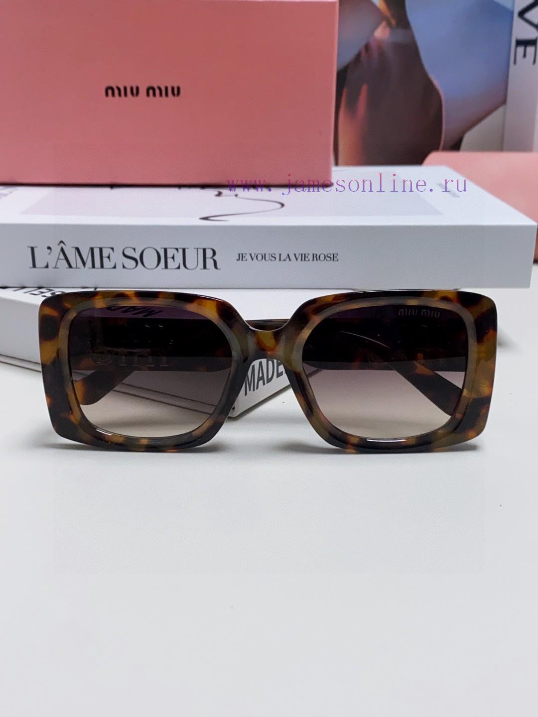 MiuMiu Misu 2024 New Large Frame Square Sunglasses European and American Millennium Hot Girlr18qs7gl - Image 8