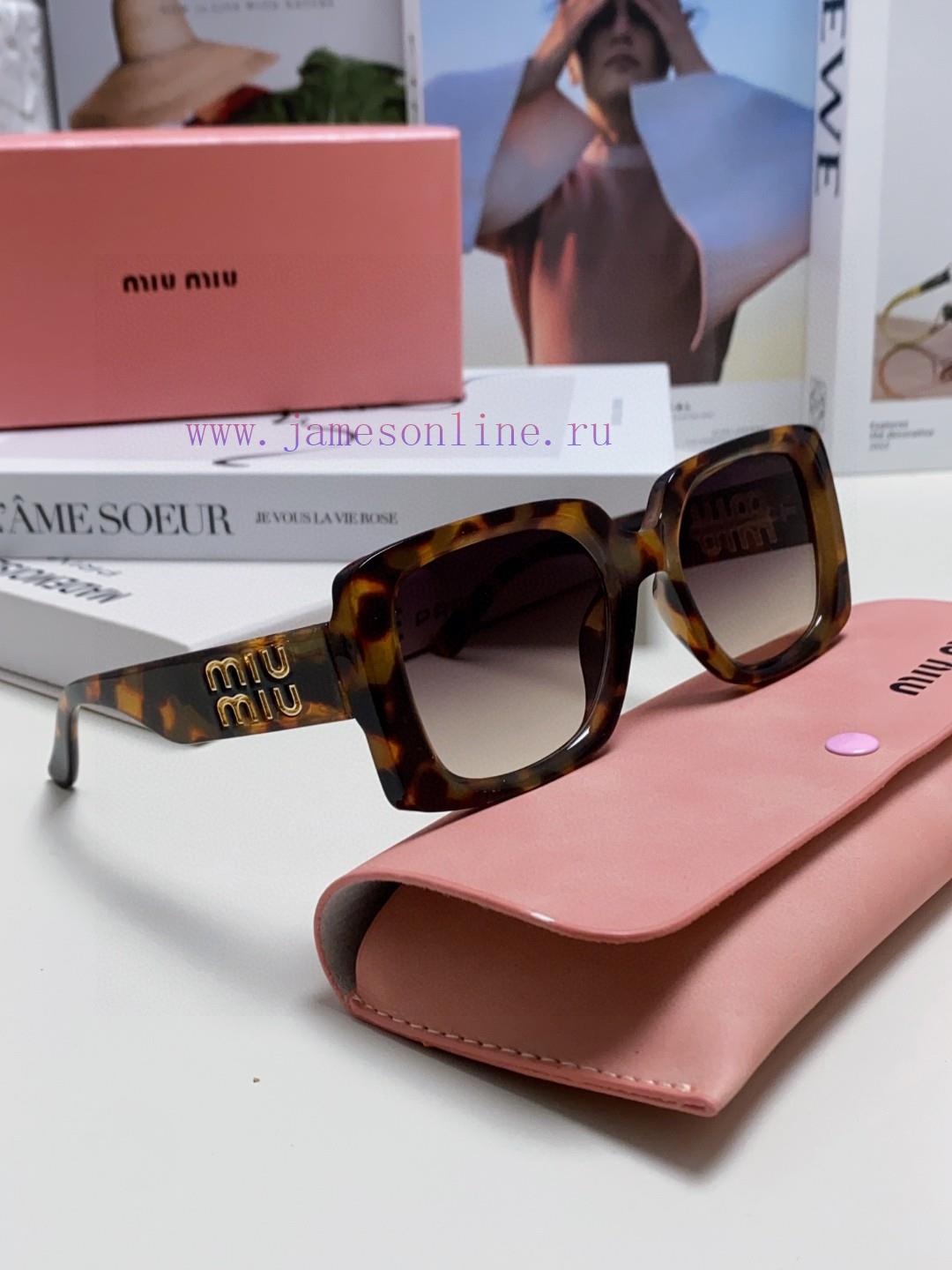 MiuMiu Misu 2024 New Large Frame Square Sunglasses European and American Millennium Hot Girlr18qs7gl - Image 9
