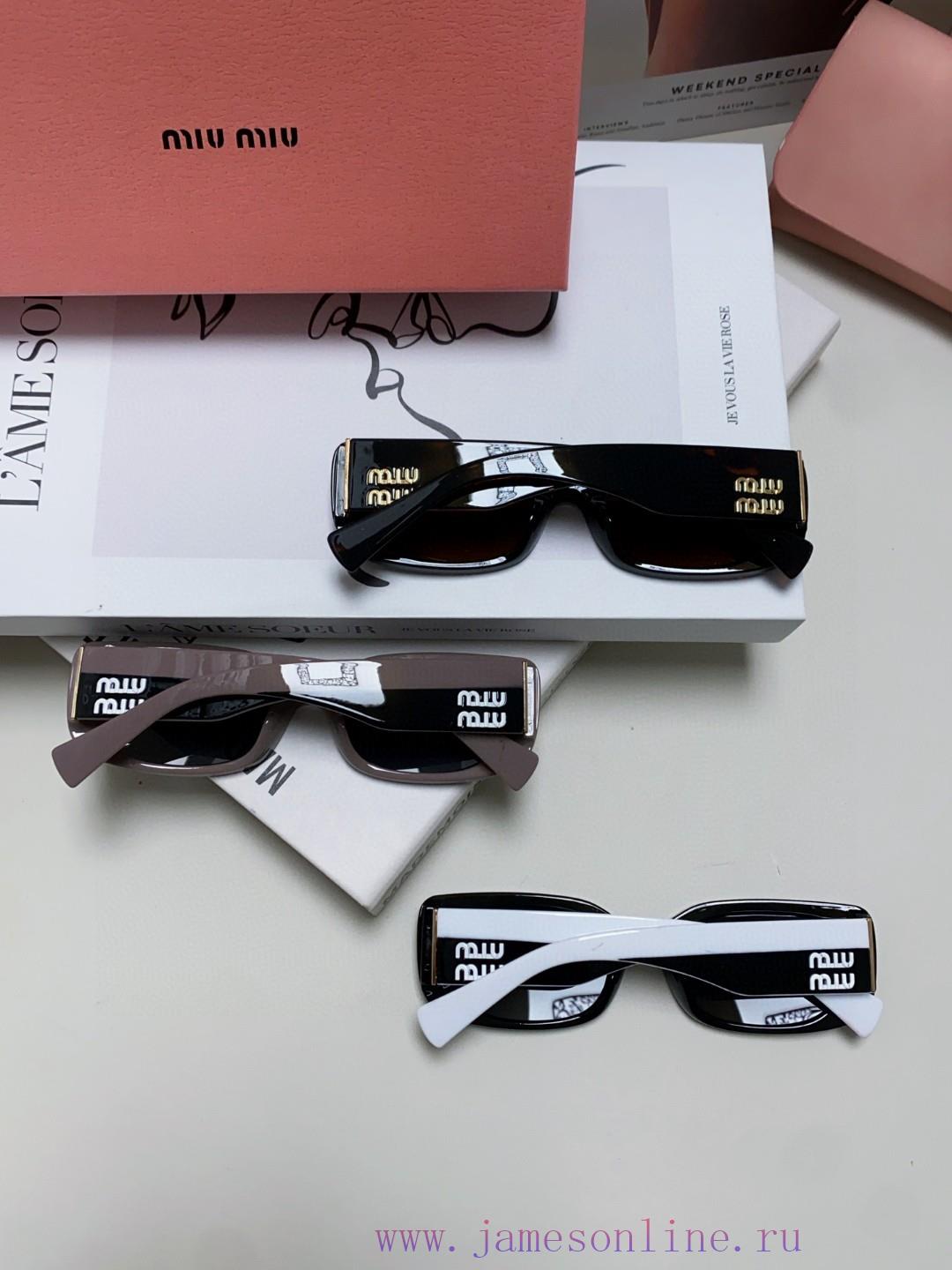 MIU MIU/Miu Miu 2024 New Sunglasses Rectangular Women's Fashion Sunglasses Personalized Glasq1kt5j7r - Image 11