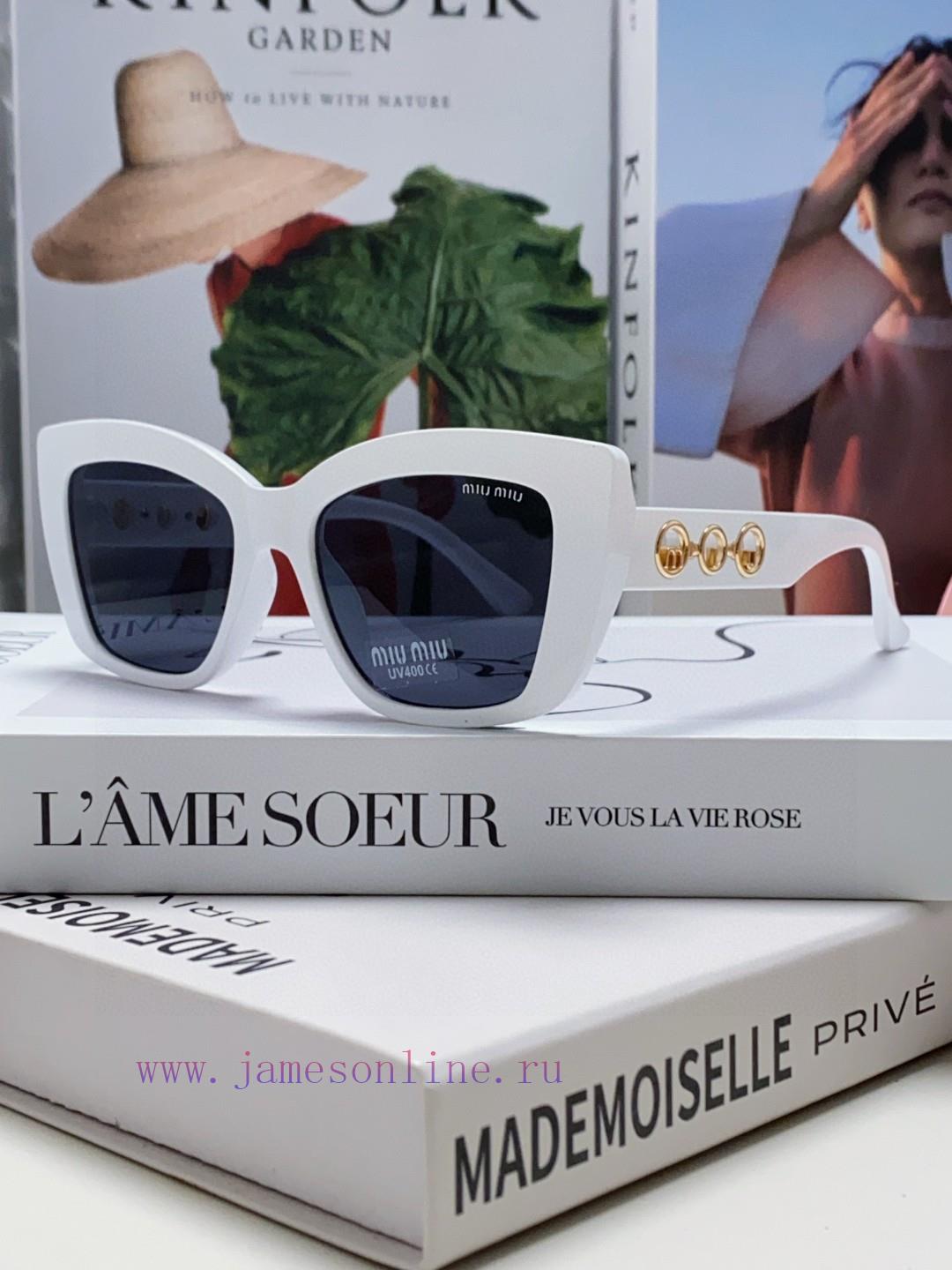 MiuMiu Miu 2024 New European and American New Fashion Sunscreen Cat Eyes Women's Sunglasses cowjckev - Image 2