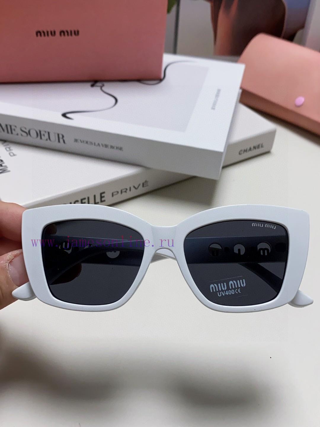 MiuMiu Miu 2024 New European and American New Fashion Sunscreen Cat Eyes Women's Sunglasses cowjckev - Image 5