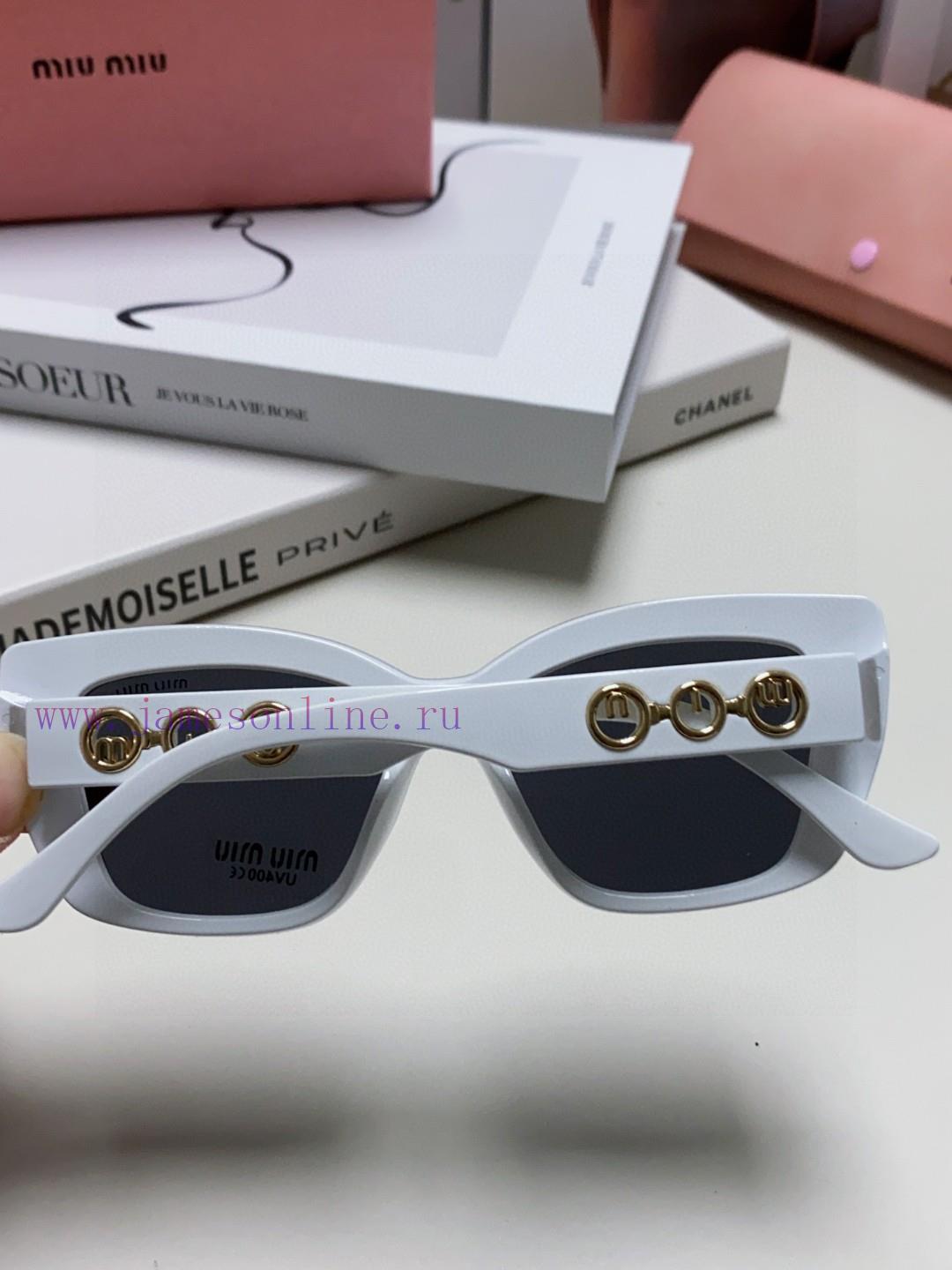 MiuMiu Miu 2024 New European and American New Fashion Sunscreen Cat Eyes Women's Sunglasses cowjckev - Image 6