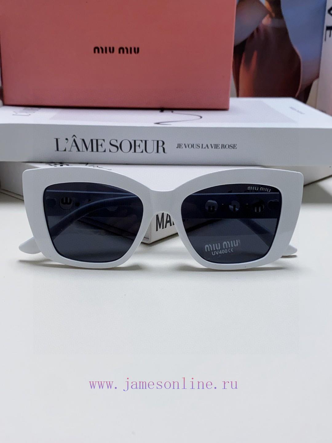MiuMiu Miu 2024 New European and American New Fashion Sunscreen Cat Eyes Women's Sunglasses cowjckev - Image 8