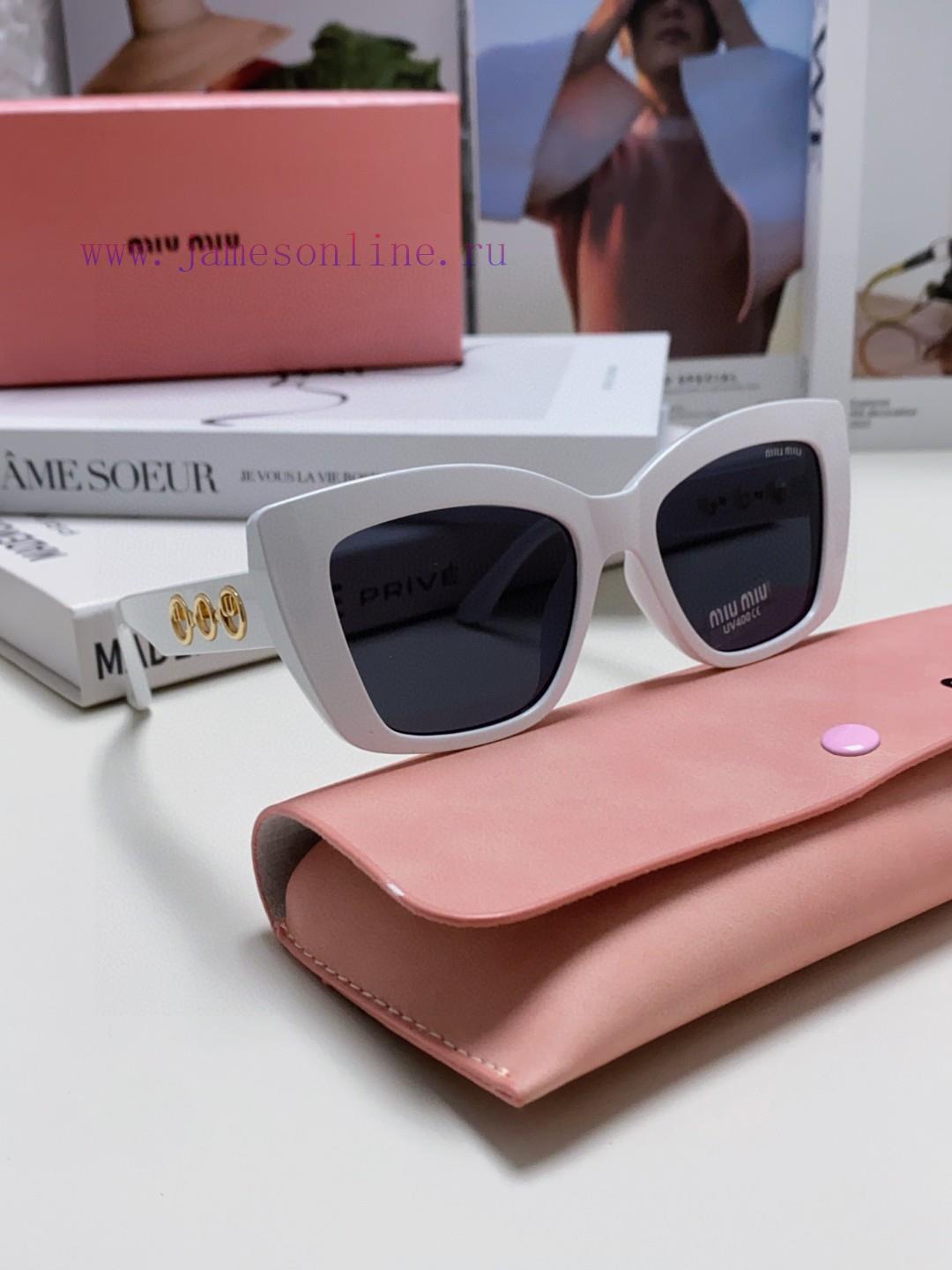 MiuMiu Miu 2024 New European and American New Fashion Sunscreen Cat Eyes Women's Sunglasses cowjckev - Image 9