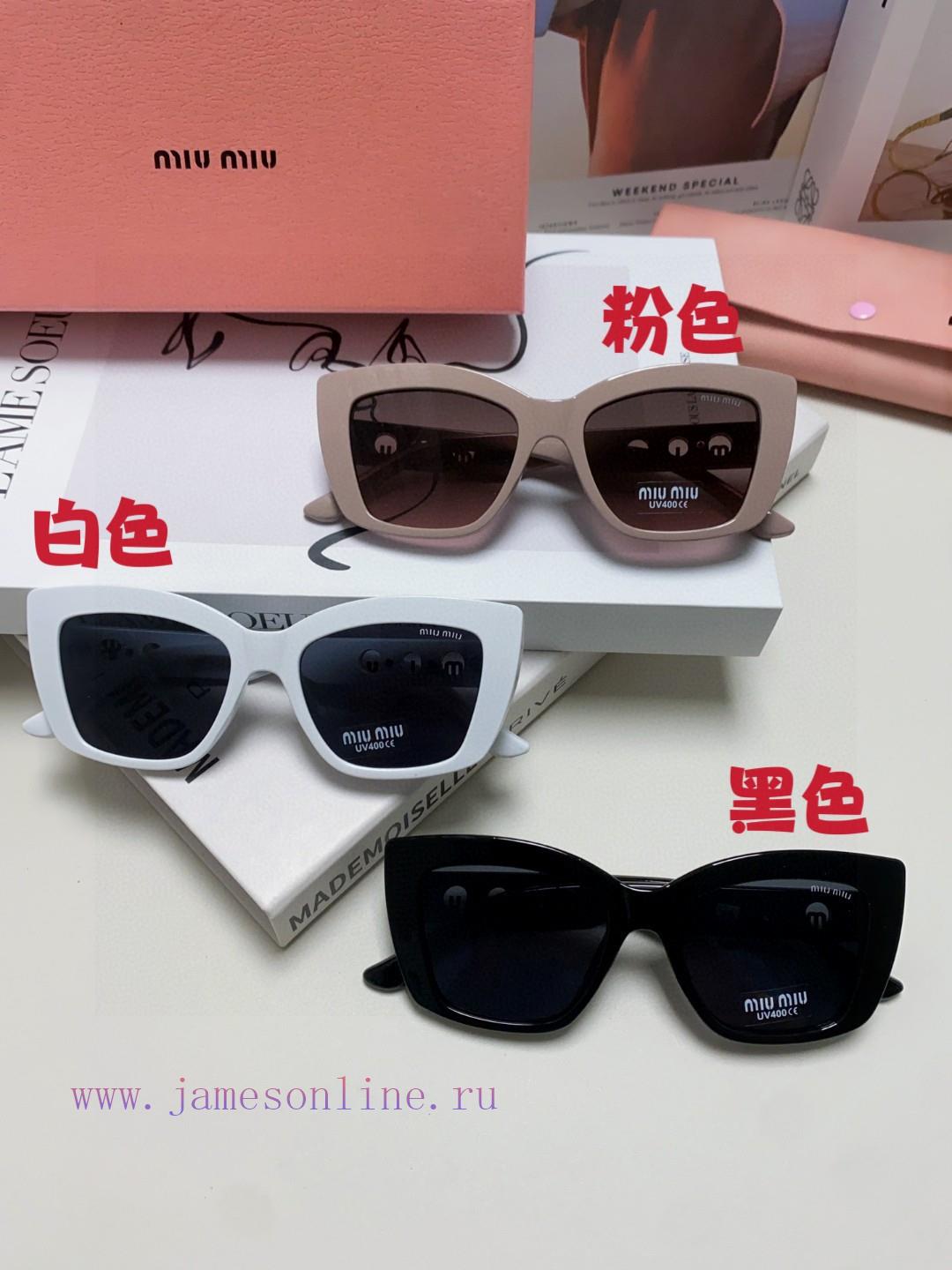 MiuMiu Miu 2024 New European and American New Fashion Sunscreen Cat Eyes Women's Sunglasses cowjckev - Image 11