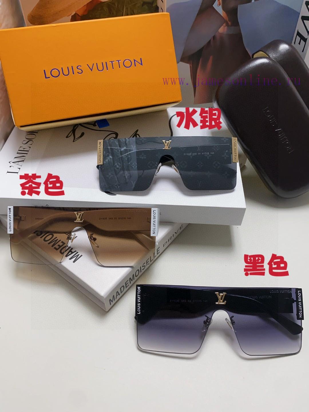 Lv Louis Vuitton 2024 New Model Metal Square Conjoined Large Frame Sunglasses for Women and i66ovbmq - Image 11
