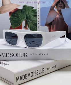 PRADA 2024 new retro rectangular integrated sunglasses, sweet, cool, spicy, concave shaped sxeaig001