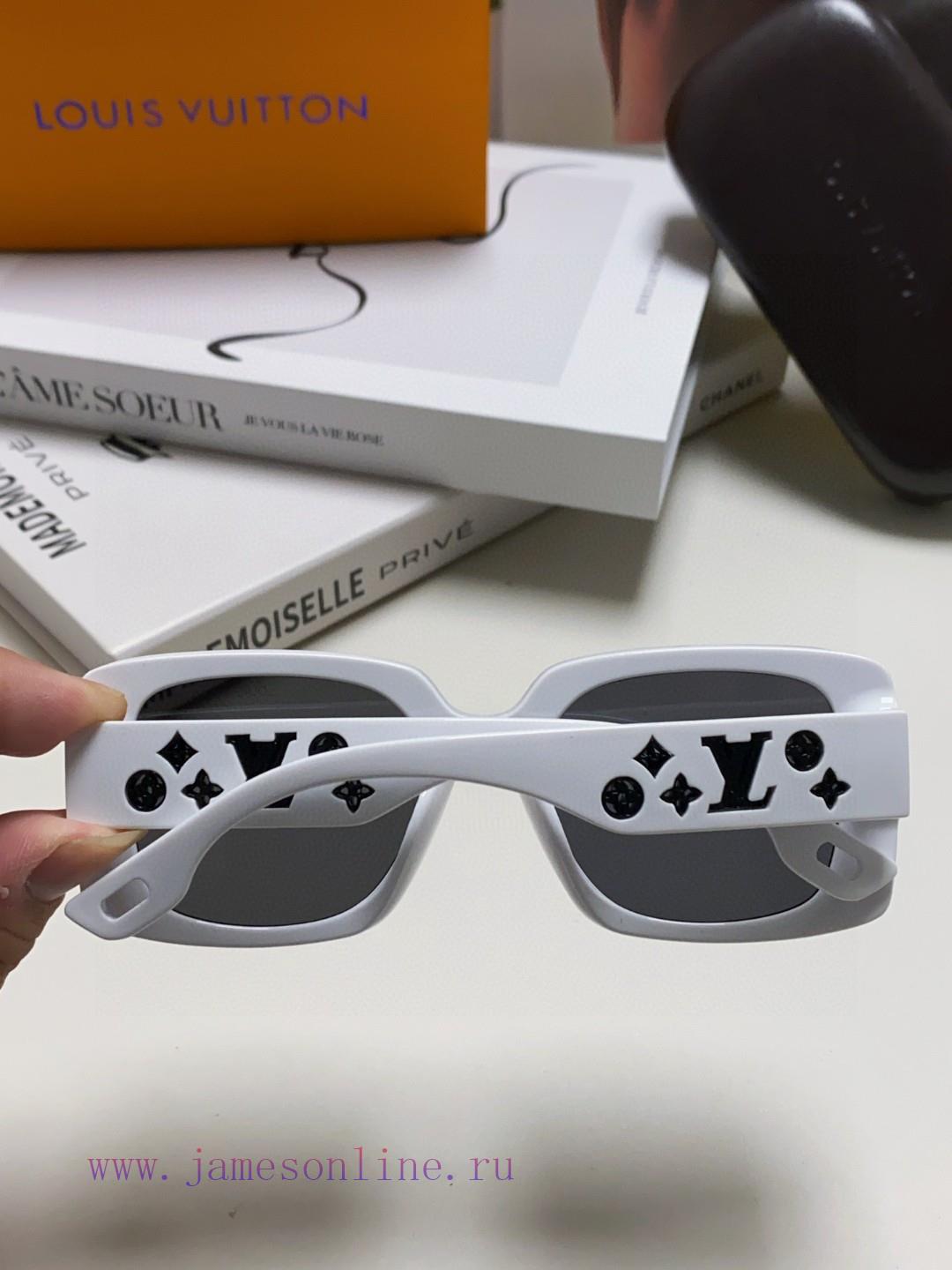 Lv Louis Vuitton 2024 New Xiaohongshu Retro Small Box Polarized Sunglasses Women's White UV k1ocb4je - Image 6
