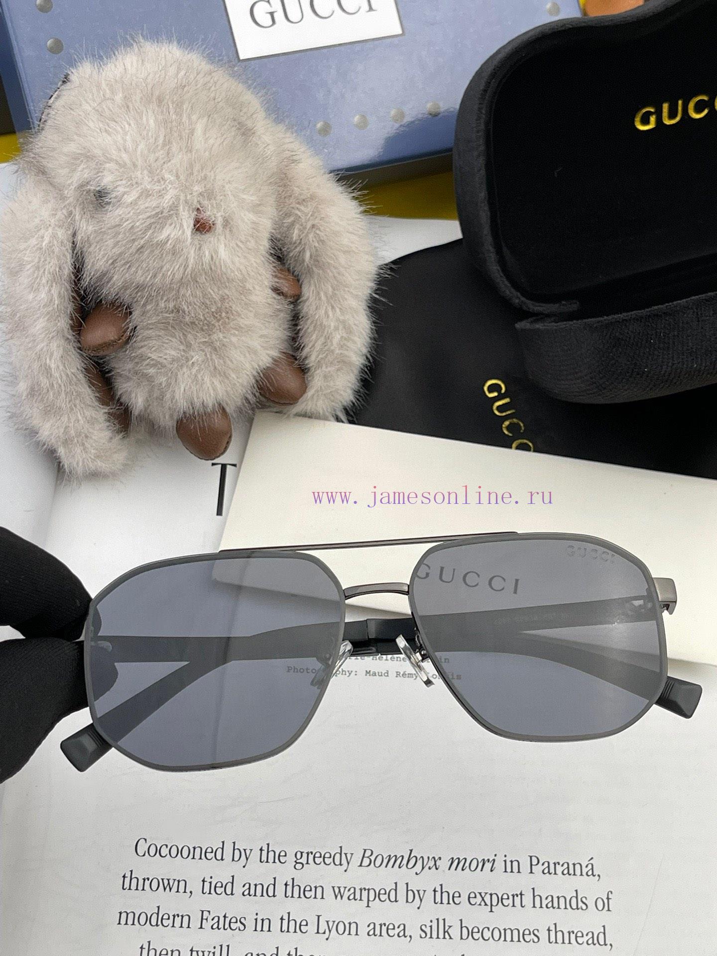 GUCCI 2024 New Men's and Women's Couple Sunglasses Polygonal Sunglasses IP Plating Never Fadcfpb0tof - Image 4