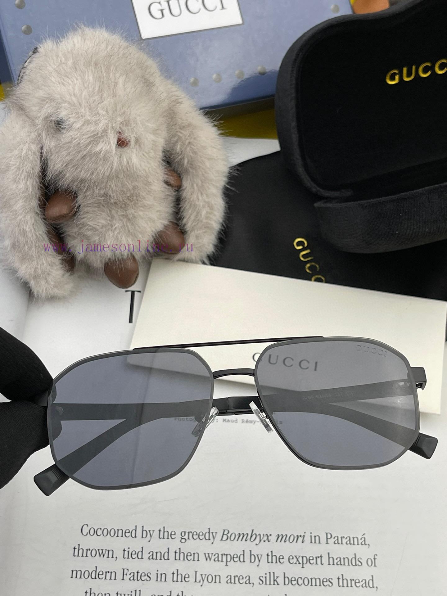 GUCCI 2024 New Men's and Women's Couple Sunglasses Polygonal Sunglasses IP Plating Never Fadcfpb0tof - Image 5