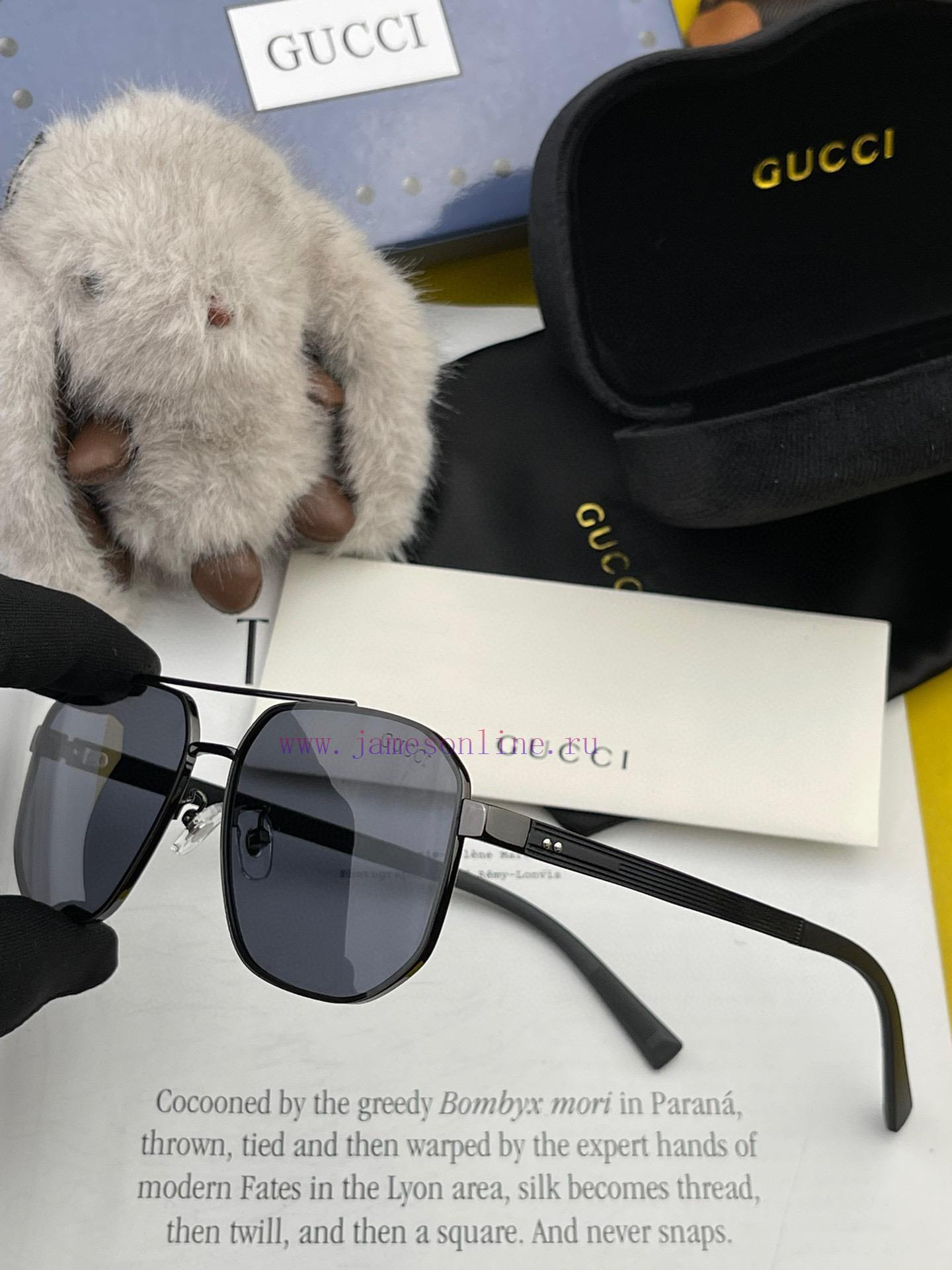 GUCCI 2024 New Men's and Women's Couple Sunglasses Polygonal Sunglasses IP Plating Never Fadcfpb0tof - Image 6