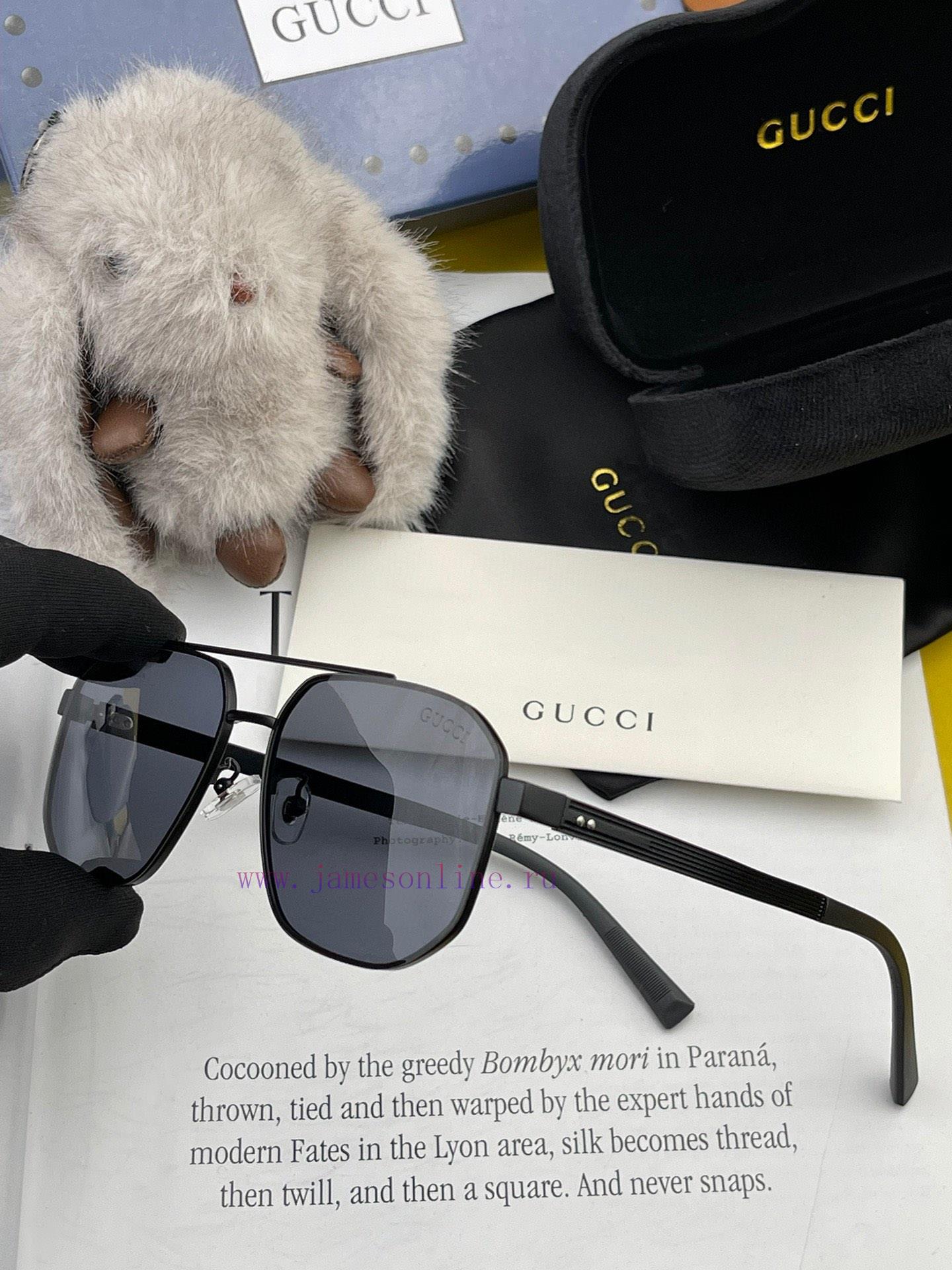 GUCCI 2024 New Men's and Women's Couple Sunglasses Polygonal Sunglasses IP Plating Never Fadcfpb0tof - Image 7