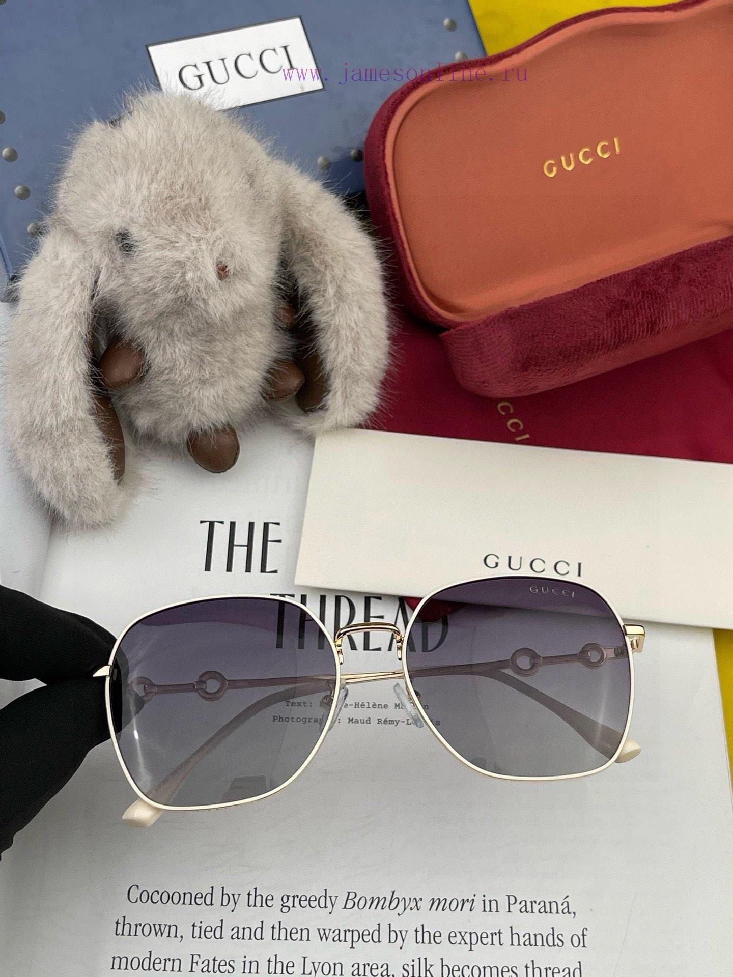 GUCCI 2024 Spring New Saddle Buckle Mirror Leg Series Sunglasses, Elegant Box Sunglasses. Vav3ne4qsp - Image 4