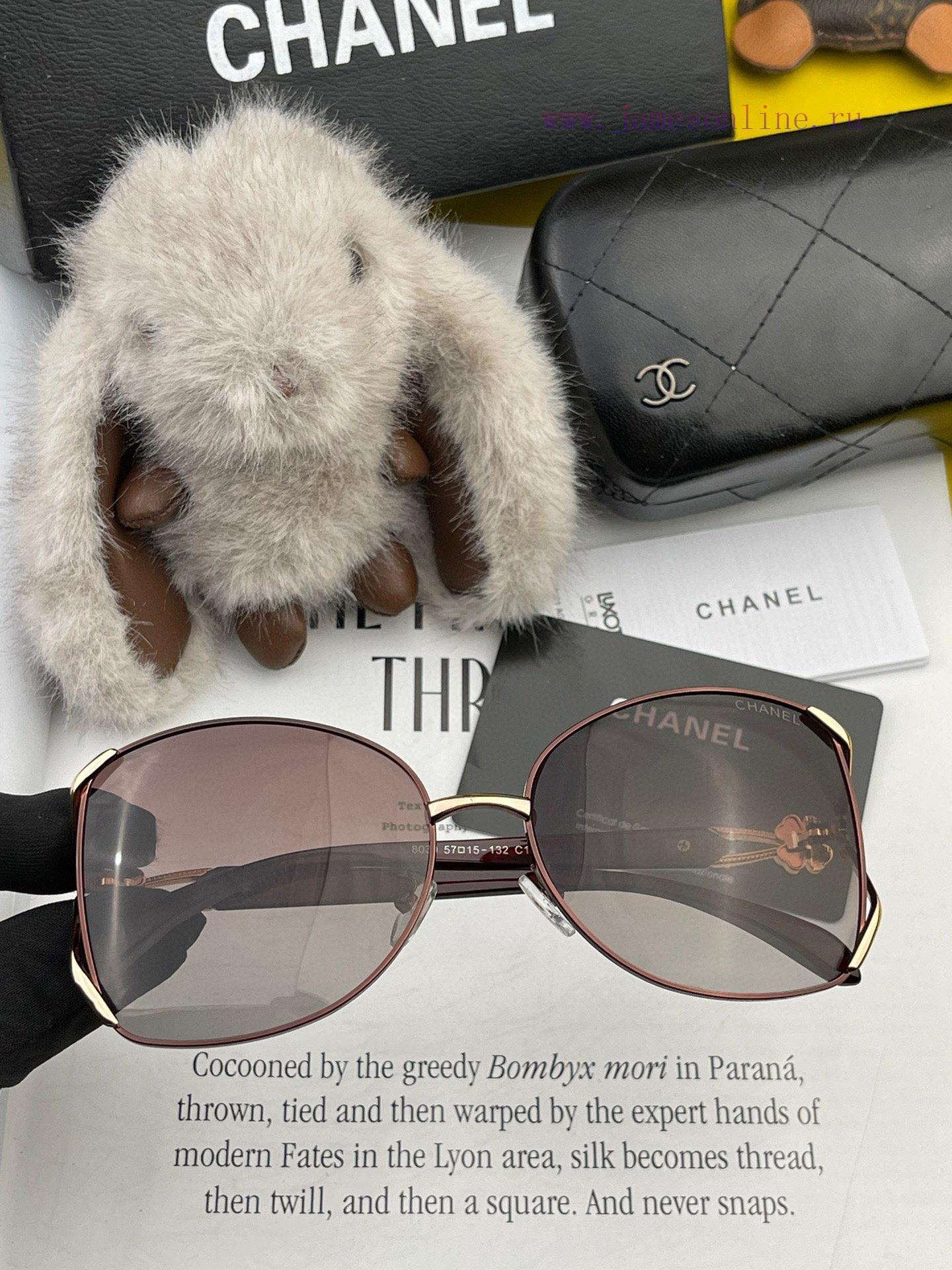 CHANEL 2024 New Camellia Trendy Popular Fashion Round Frame Sunglasses Comfortable to Wear Iip4ujcjm - Image 6