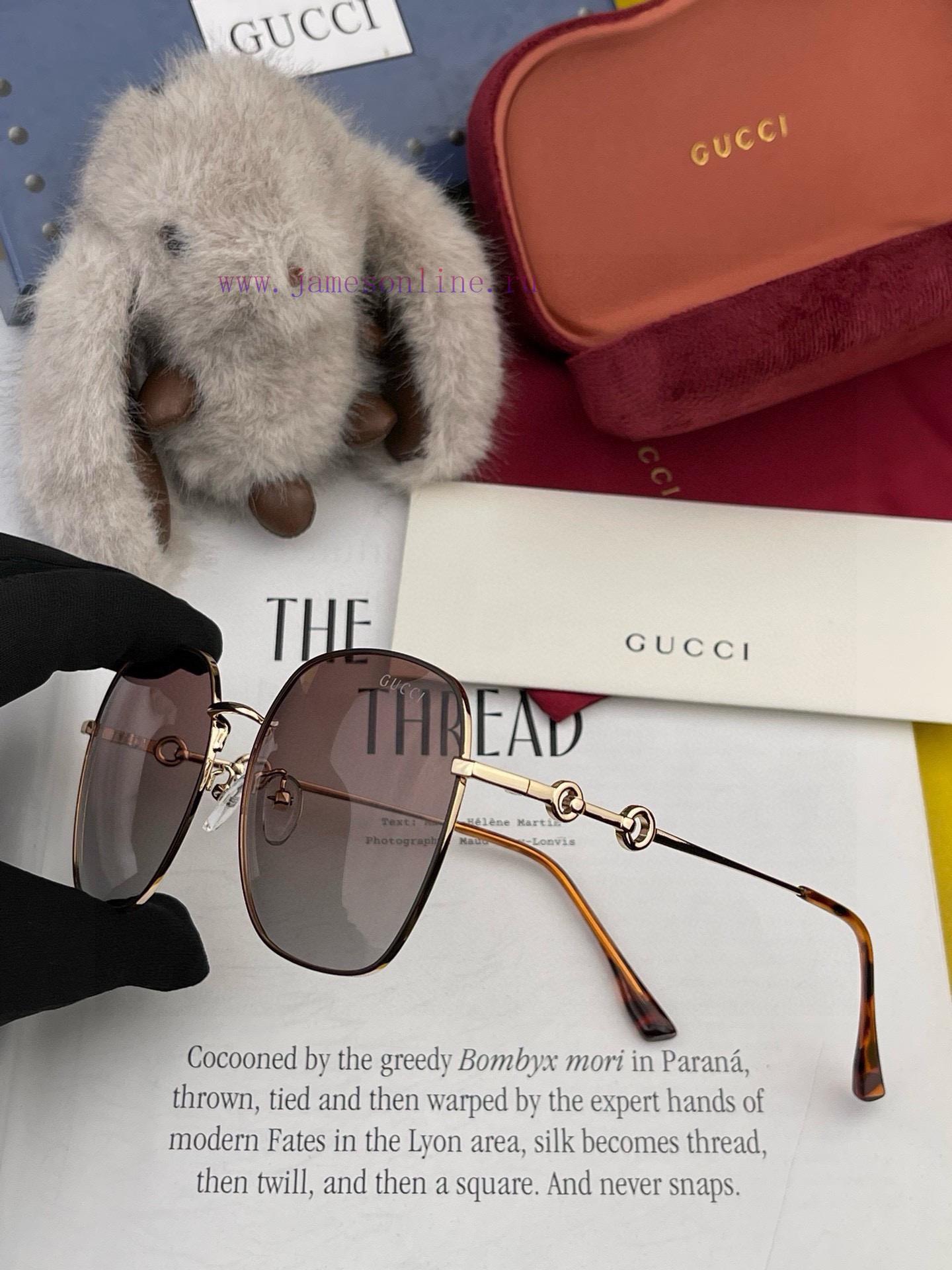 GUCCI 2024 Spring New Saddle Buckle Mirror Leg Series Sunglasses, Elegant Box Sunglasses. Vav3ne4qsp - Image 9