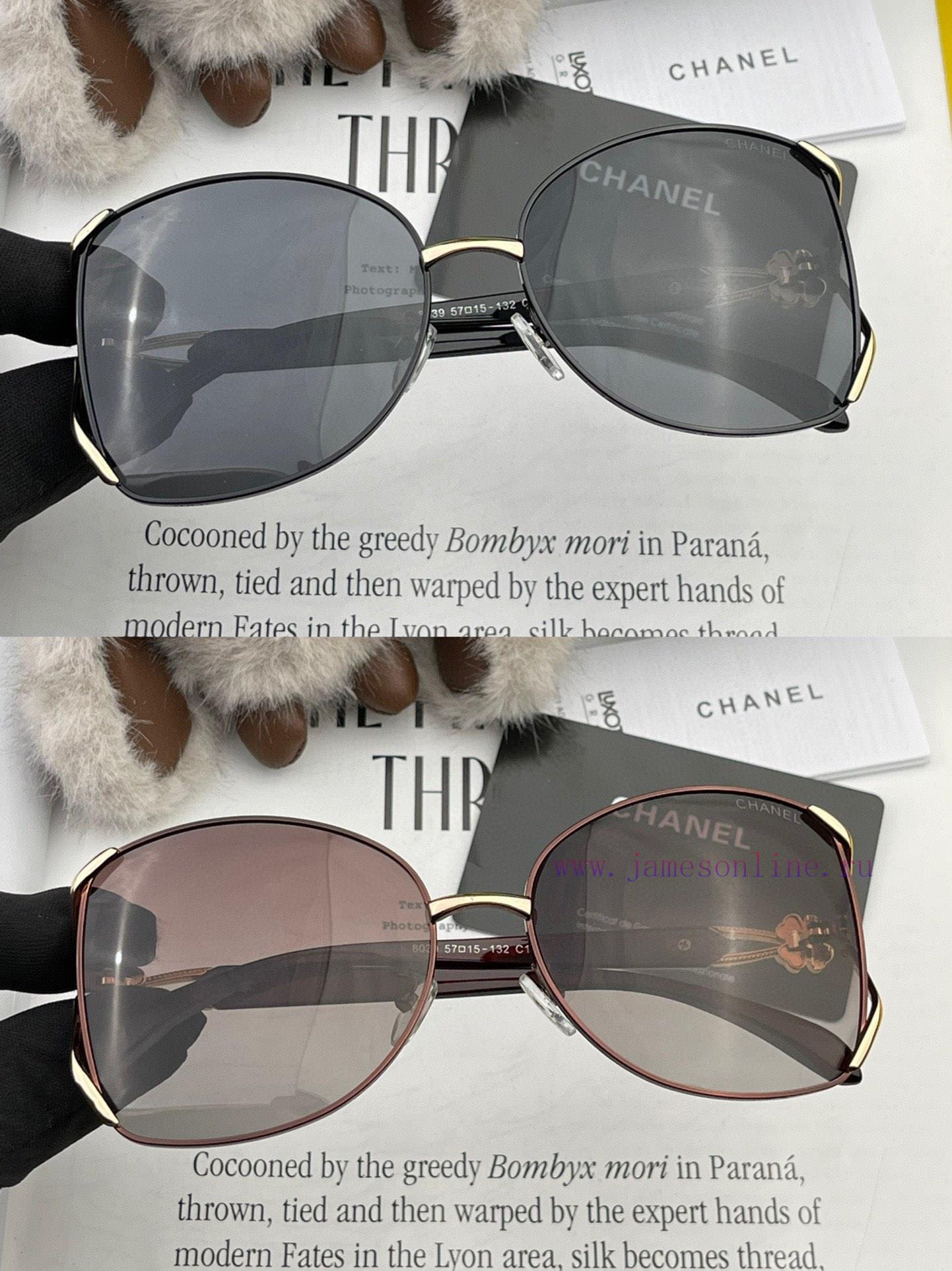 CHANEL 2024 New Camellia Trendy Popular Fashion Round Frame Sunglasses Comfortable to Wear Iip4ujcjm - Image 10