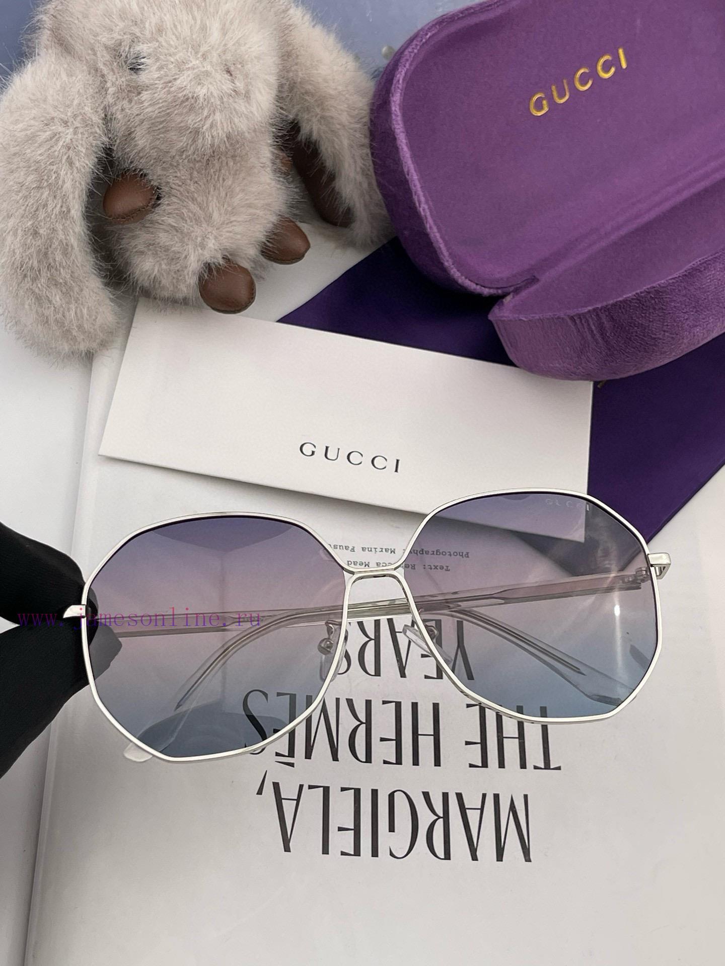 GUCCI Round Frame Polarized Sunglasses Iconic Decorative Men's and Women's Fashion Sunglasseywf66phu - Image 5