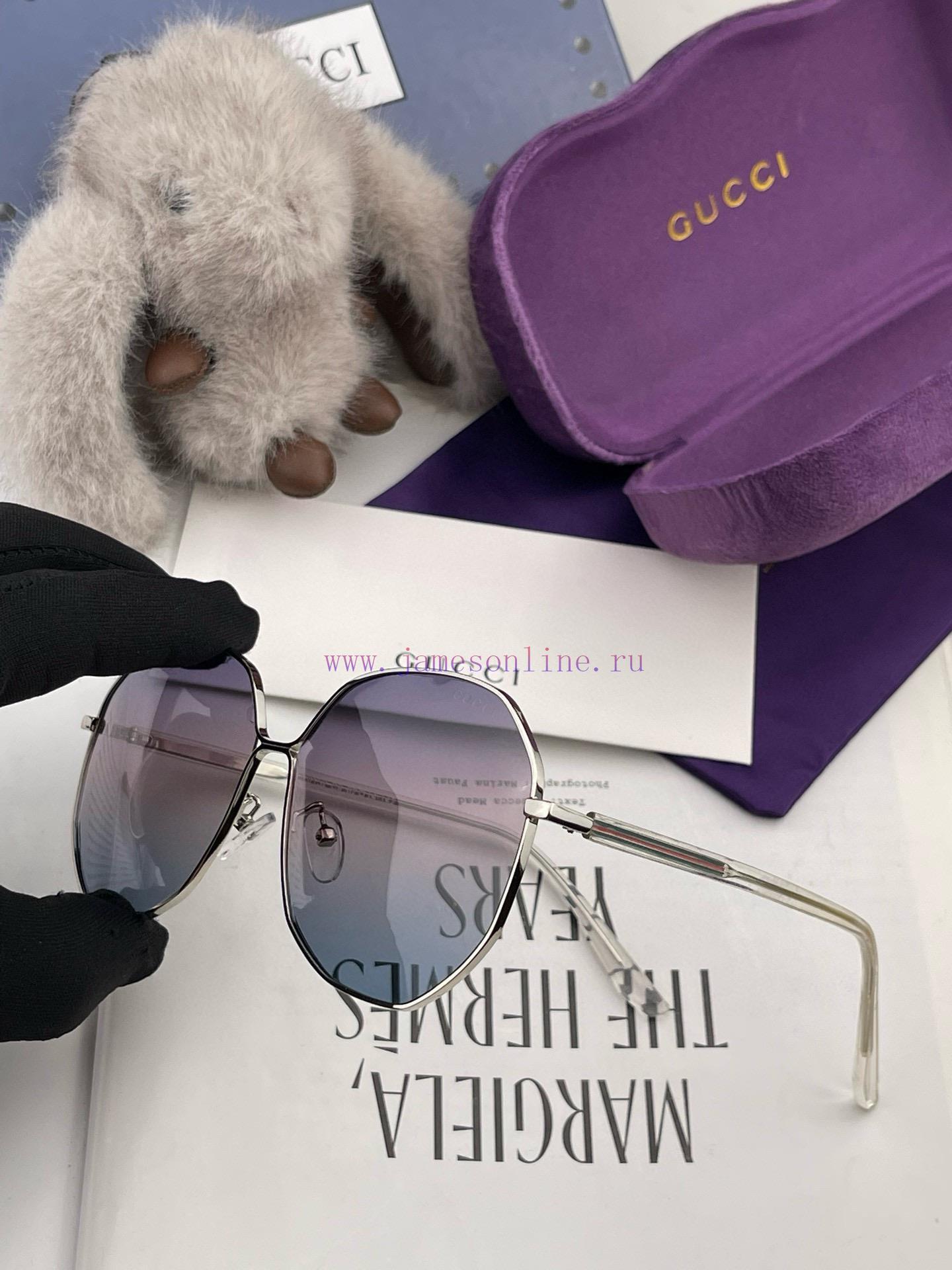 GUCCI Round Frame Polarized Sunglasses Iconic Decorative Men's and Women's Fashion Sunglasseywf66phu - Image 7