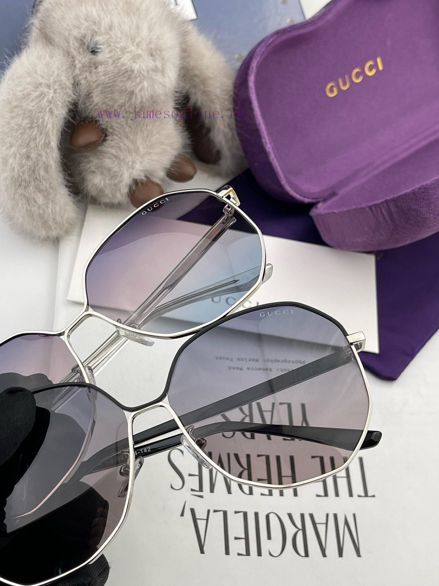 GUCCI Round Frame Polarized Sunglasses Iconic Decorative Men's and Women's Fashion Sunglasseywf66phu - Image 8